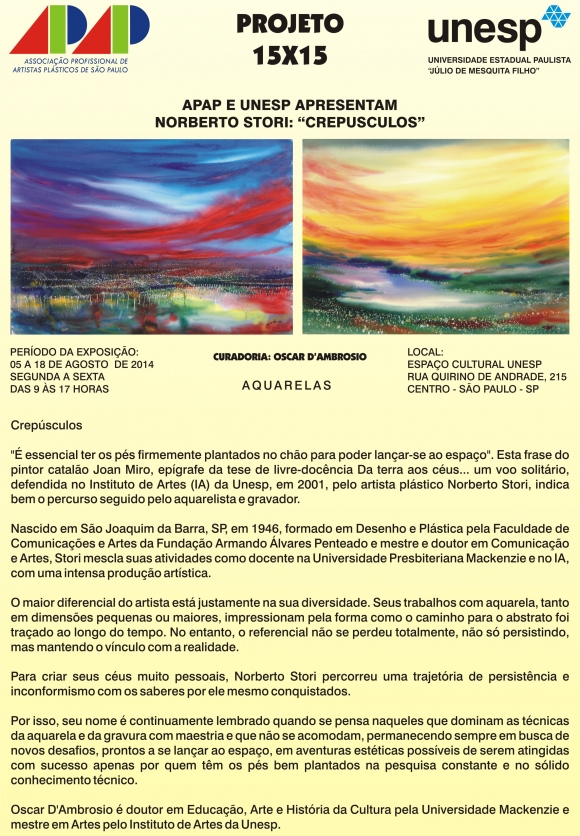 Exposição do artista plástico Norberto Stori