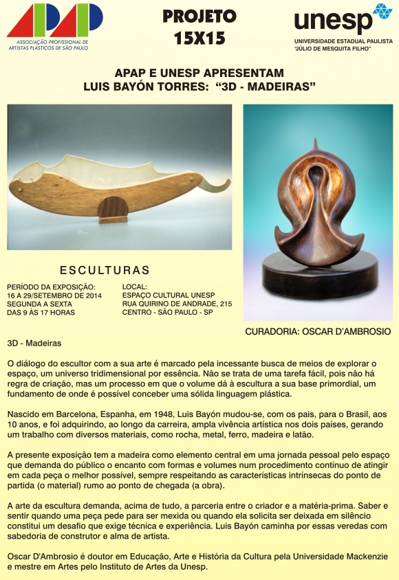 Exposição de esculturas do artsta plástico Luis Bayón.